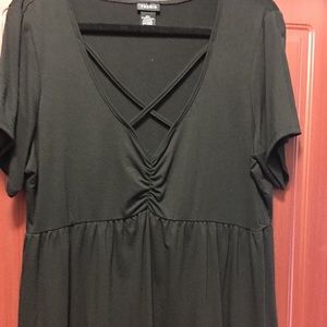 Black babydoll blouse